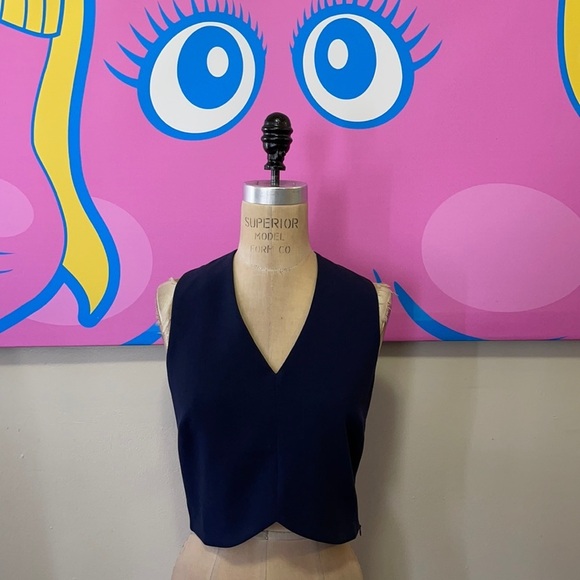 Lucy Paris Navy Blue Crop Top - Picture 1 of 11